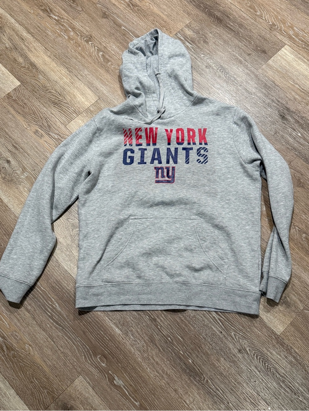Fanatics Gray New York Giants Zip-Up Hoodie with Red & Blue Logo